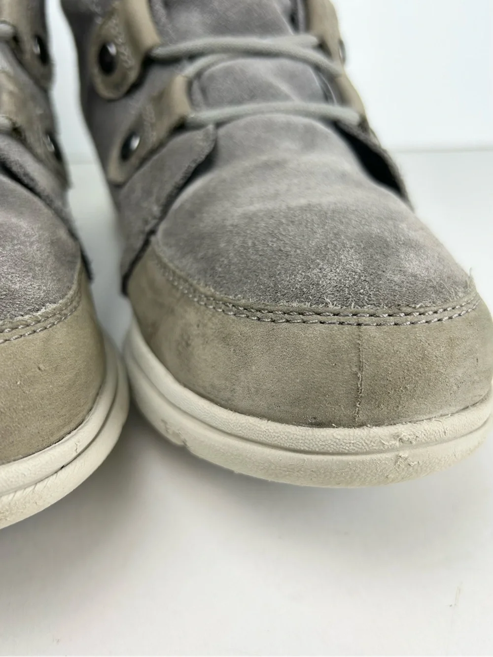Sorel Explorer Joan Quarry Gray Suede Leather Lace Up Waterproof Ankle Boot